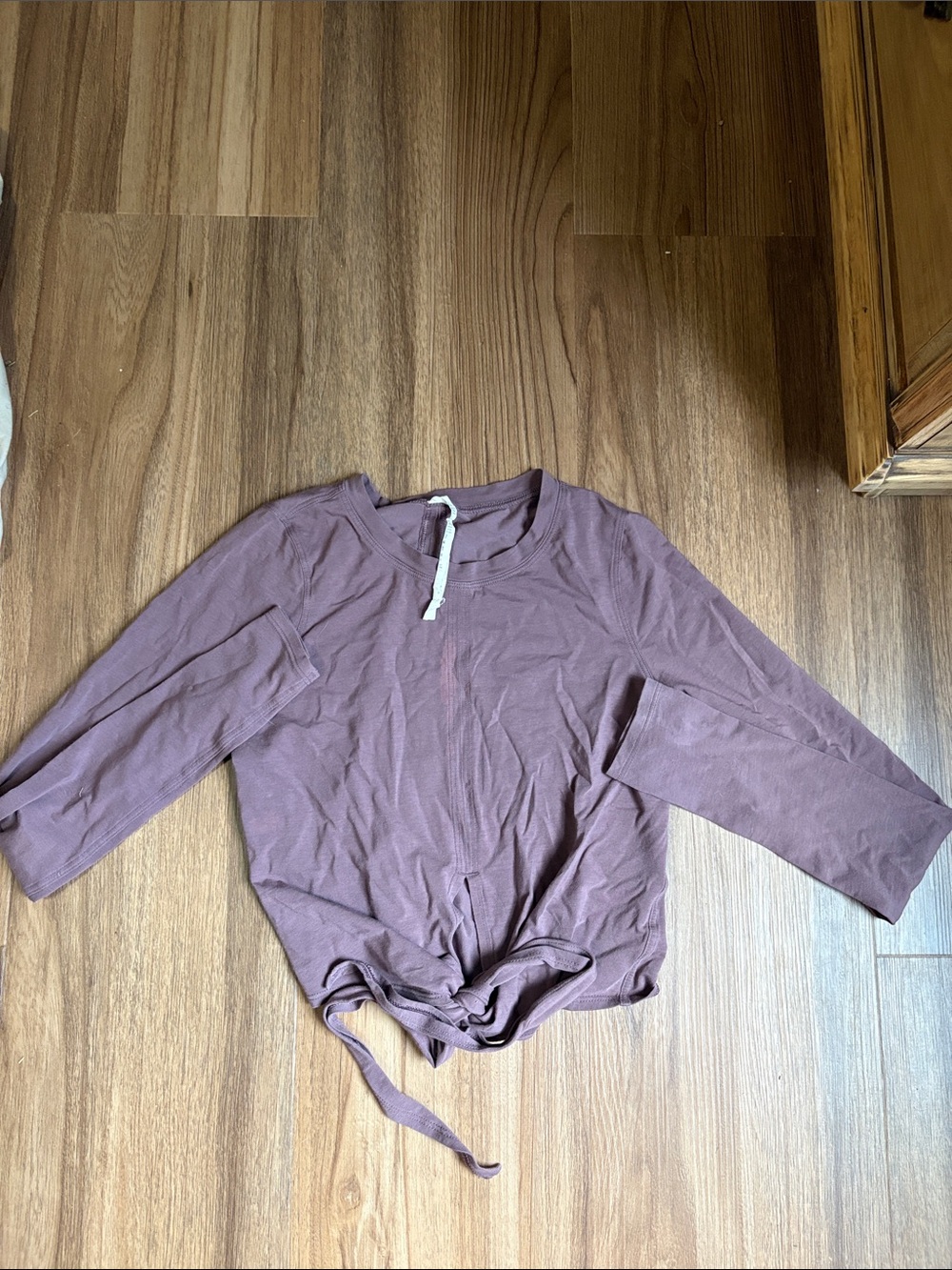 Lululemon Mauve Tie-Front Long Sleeve Top